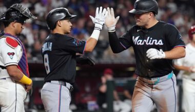 Miami Marlins hold off Arizona Diamondbacks 4-3 with Sandy Alcantara getting 1st career save