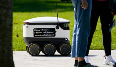 St. Petersburg considers food delivery robots; human couriers say it threatens their income