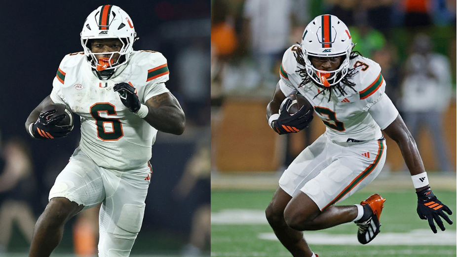 No. 6 Miami loses RB Marty Brown, WR Joshua Moore for rest of season because of injuries