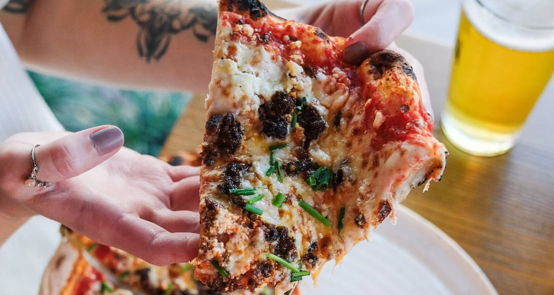 A piece of pizza at Fabrica in Tampa