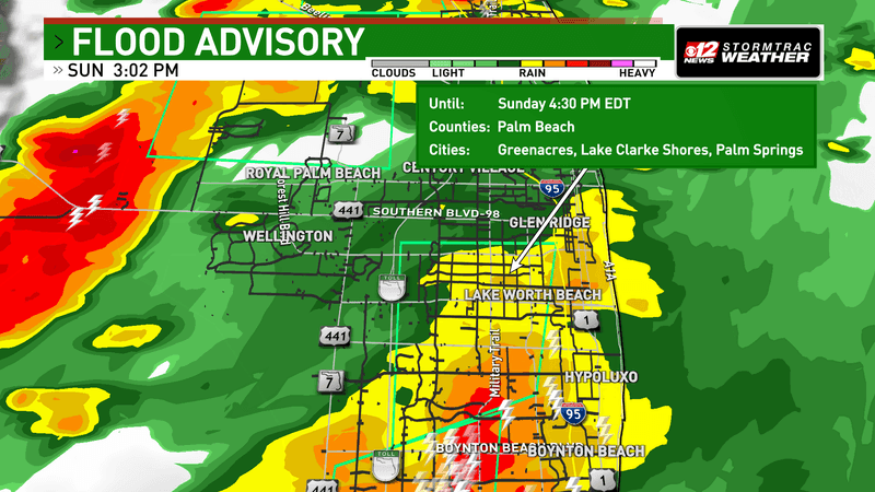 Flood Advisory for southeastern Palm Beach County until 5 p.m. (WPEC)
