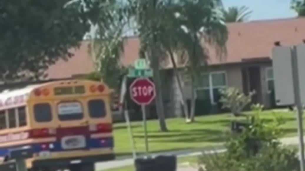 Florida teen works to replace basketball hoop dragged away by bus