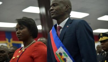 Former Haitian first lady weeps on stand in Miami, recounts moment her husband said they were going to die