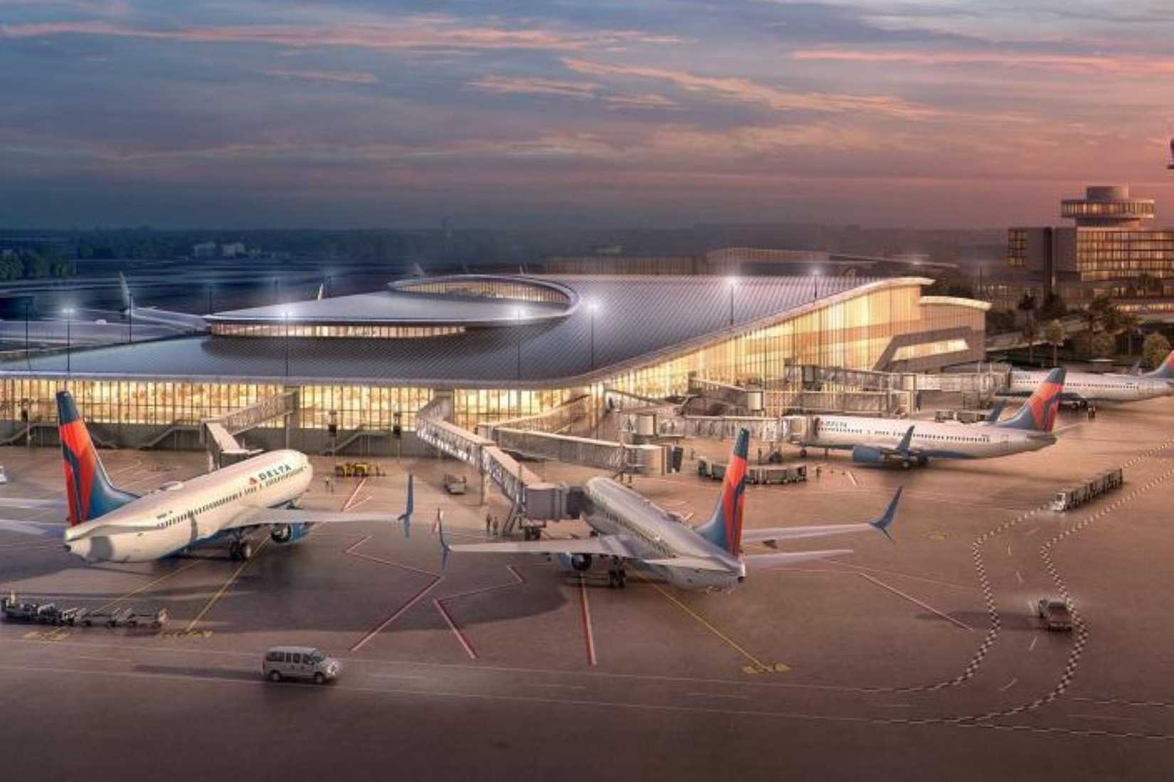 Rendering Of Delta Air Lines Boeing 737s Parked At New Tampa Airside Building