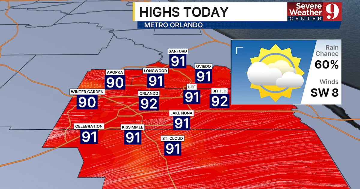 Central Florida weather: Rain and storms through mid-week