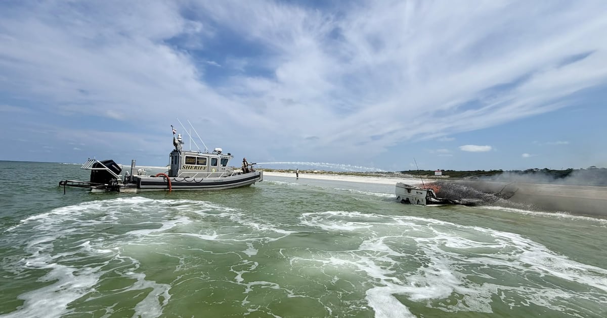 Two escape boat fire near Talbot Island without injury on Saturday