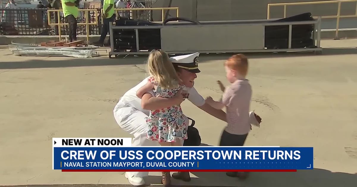 Families reunite as USS Cooperstown arrives at Mayport