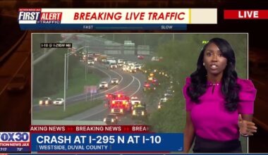 Crash causing major delays on I-295 at I-10 in Jacksonville