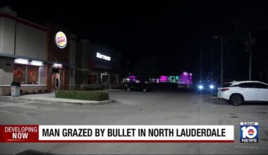 Man grazed by bullet after shots fired in North Lauderdale, deputies say