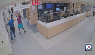 Surveillance video shows Jackson Memorial Hospital patient attack emergency room employees