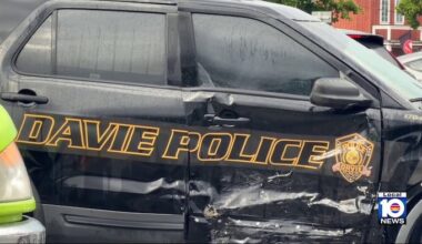 Davie police officer injured in crash