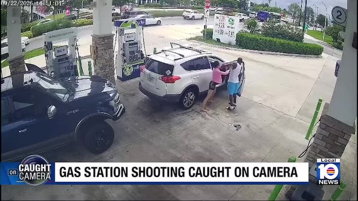 Pompano Beach gas station surveillance video captures fight before gunfire erupts