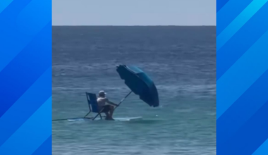 Florida Man Turns an Umbrella Into a Makeshift Sailboat
