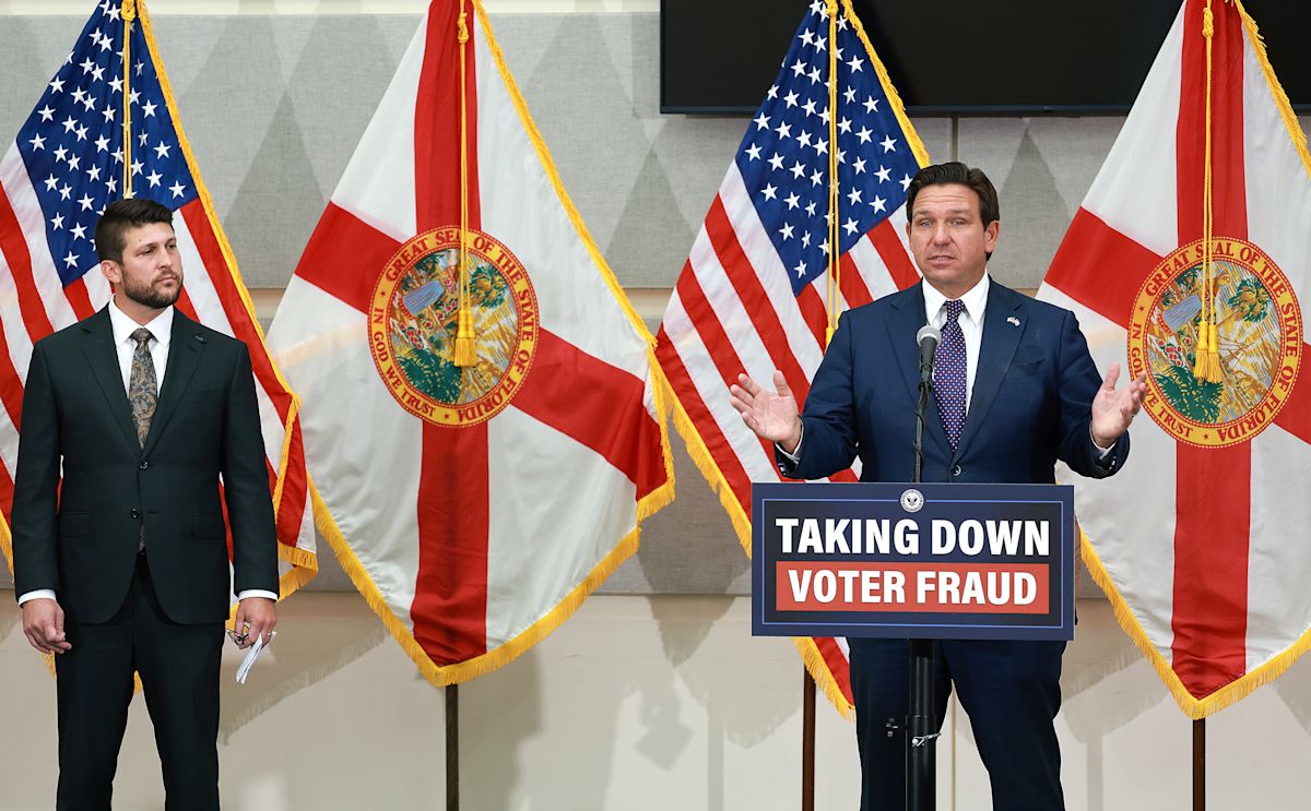 DeSantis, Florida officials announce arrests of 20 people accused over voter fraud