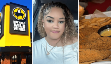 ‘That’s why I eat at home’: Florida woman takes a bite of Buffalo Wild Wings chicken tender. Then she looks inside