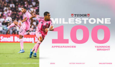 Yannick Bright Reaches 100 Appearances for Inter Miami CF