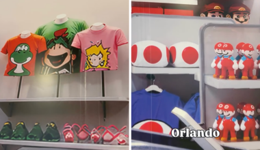 Distorted AI-Generated Images Cover Universal Store Construction Wall at Orlando Airport