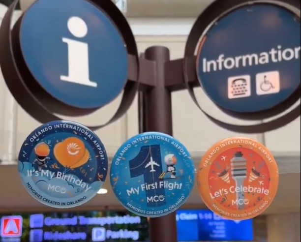The Orlando International Airport (MCO) has released new celebratory button designs for guests to commemorate their visit to the airport. The designs replace the buttons that were first released in late 2024.
