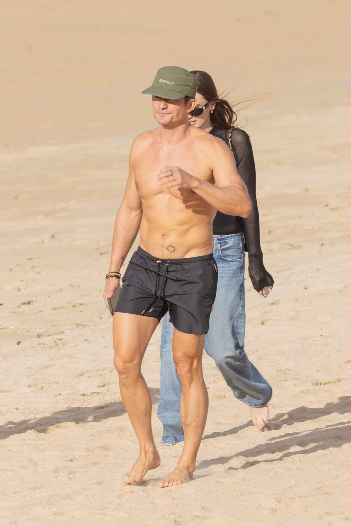 Orlando Bloom shirtless in Spain