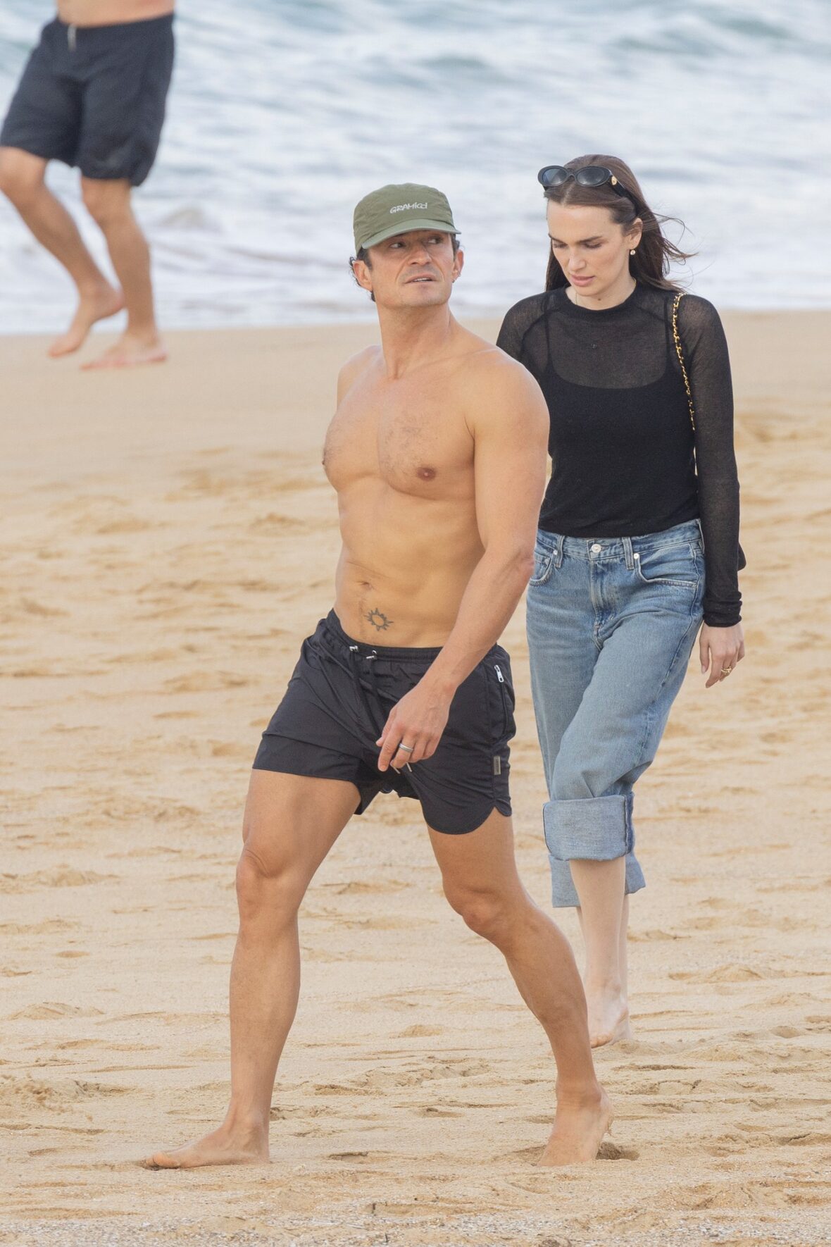 Orlando Bloom shirtless in Spain