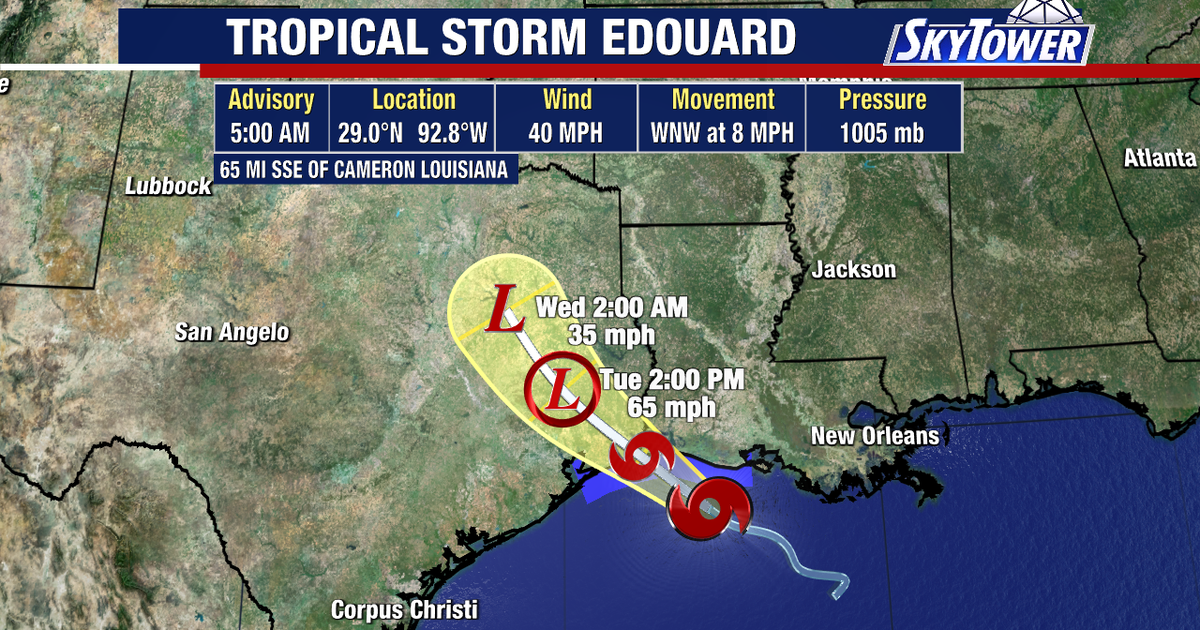 Tropical Storm Edouard nears Texas with hurricane watches in effect