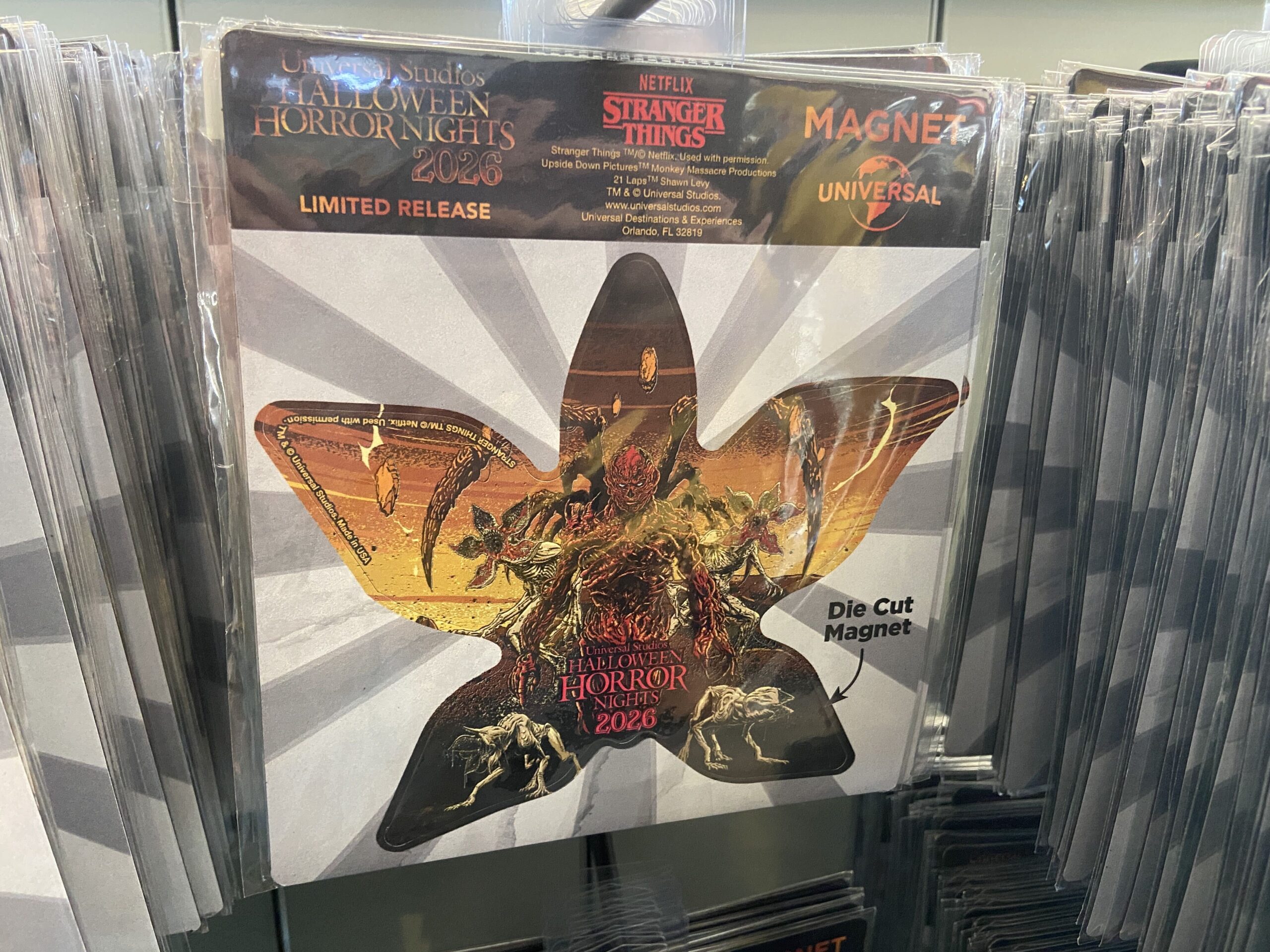 Each week of Halloween Horror Nights 35 at Universal Orlando Resort, a new magnet is released based on one of the event's icons or IPs. Here are all of the magnets released so far and a preview of upcoming magnets.