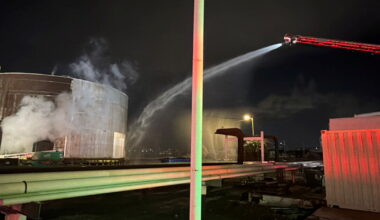 Shelter-in-place issued as crews respond to sulfur tank fire on Harbour Island