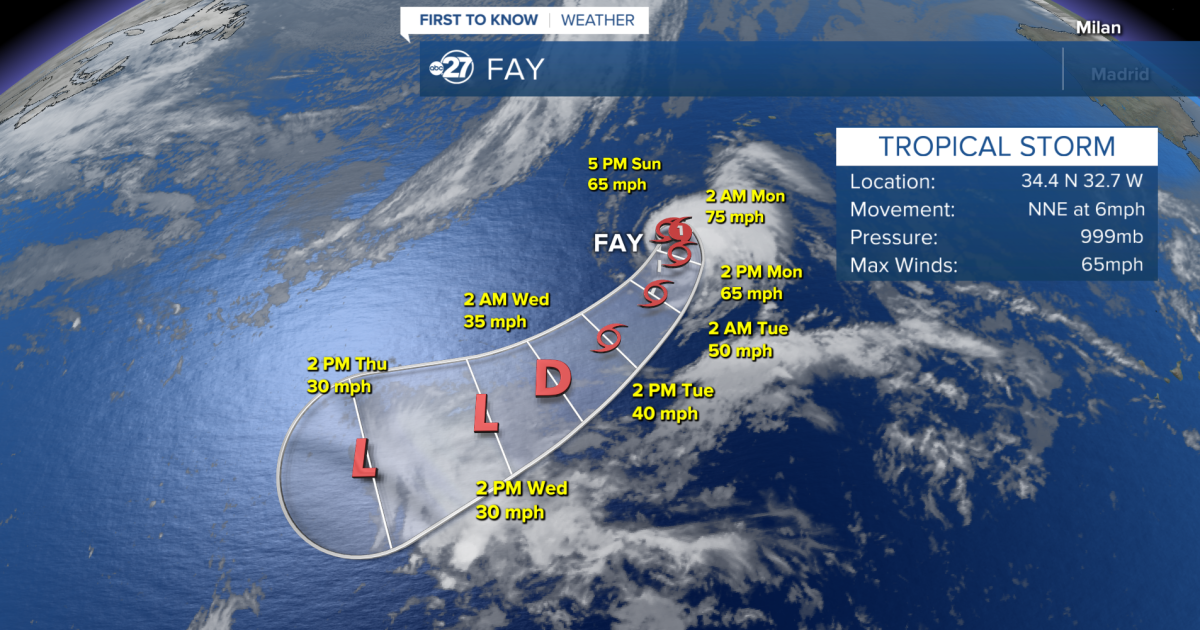 Tropical Storm Fay forms in the Atlantic