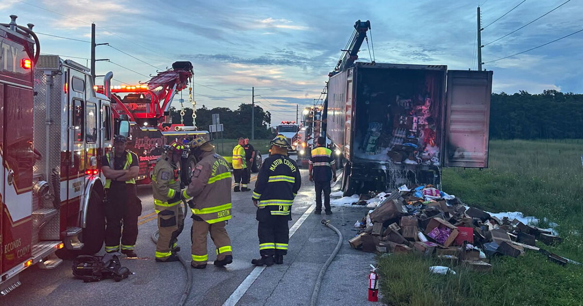 Semi-truck fire shuts down road near South Fork High School