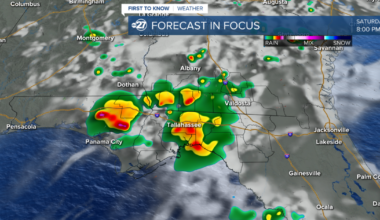 Increased moisture causing scattered storms