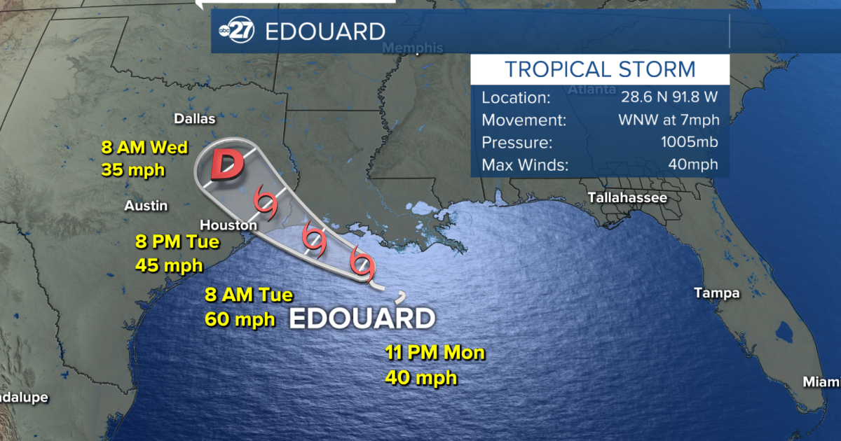 Tropical Storm Edouard aiming for upper Texas coastline