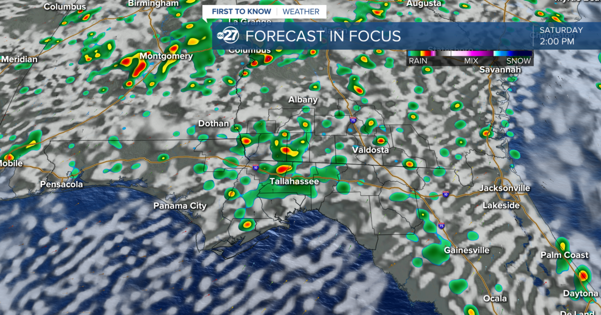 Scattered weekend rain coverage