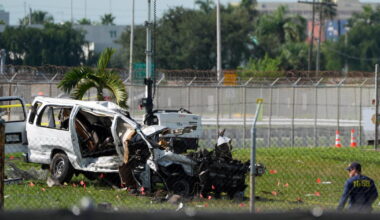 All 5 killed in Miami cargo jet crash were in a van used by plane cleaners