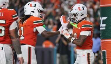No. 7 Miami gains school-record 856 yards, rolls past Florida A&M 77-7