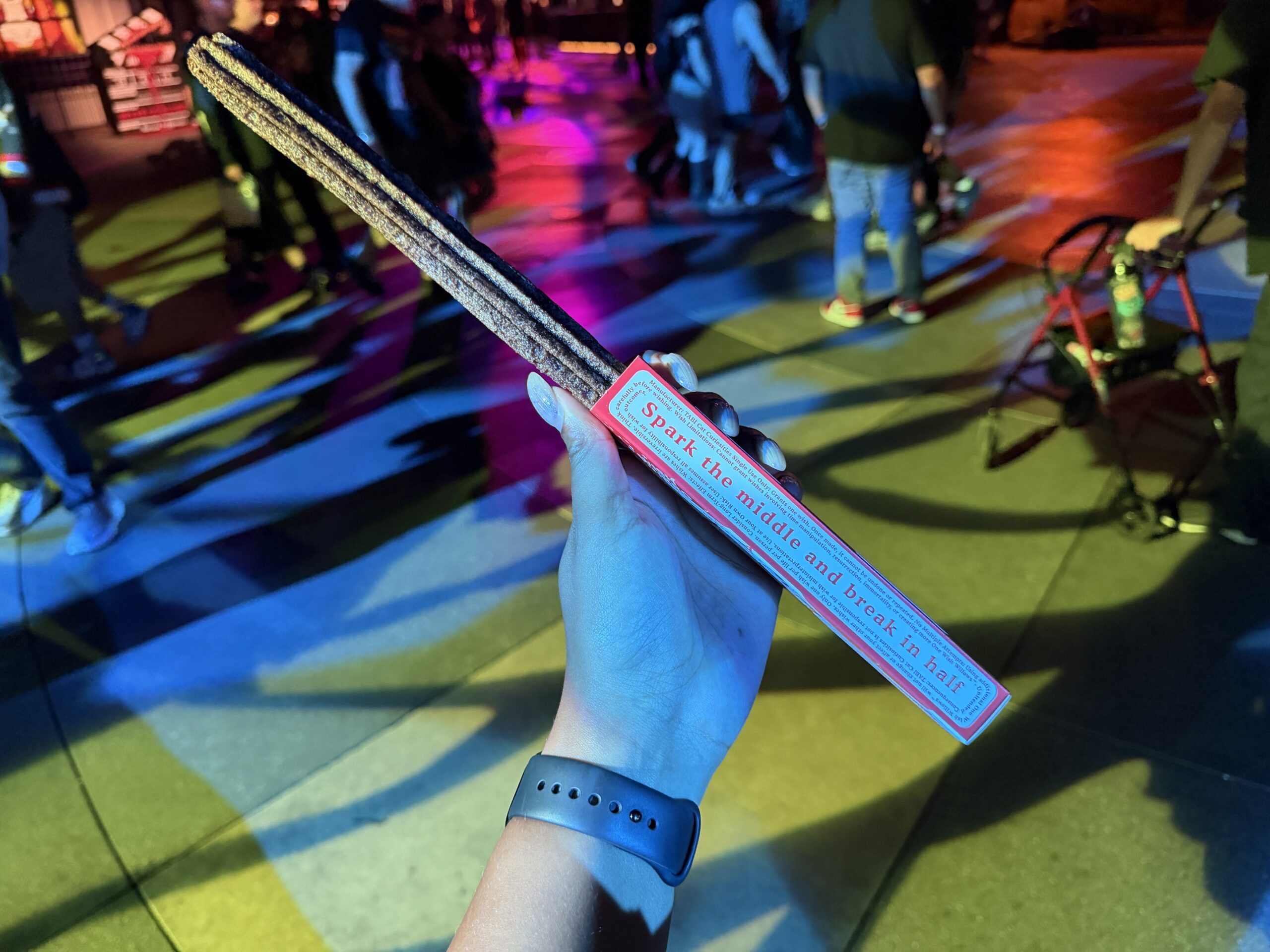 The One Wish churro, inspired by the film Obsession and a play on the One Wish Willow, is available exclusively at Universal Studios Hollywood for Halloween Horror Nights.
