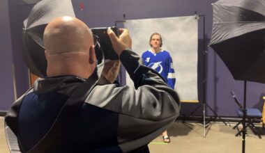 A photographer captures Tampa Bay Lightning goaltender Andrei Vasilevskiy. (Spectrum News/Michael Cairns)