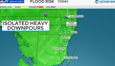 Flooding possible in South Florida on Thursday due to risk of heavy rain, thunderstorms