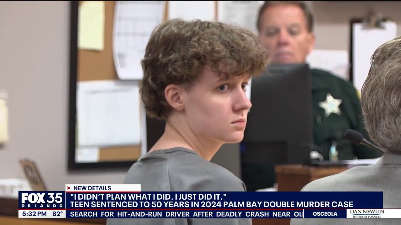 Florida teen gets 50 years for killing mom, mom's boyfriend