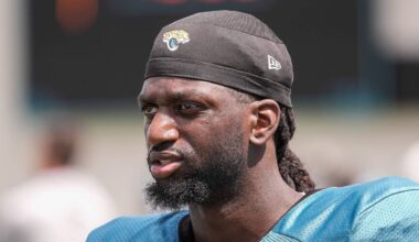 Jacksonville Jaguars Wide Receiver Brian Thomas Jr. (7) walks off the field