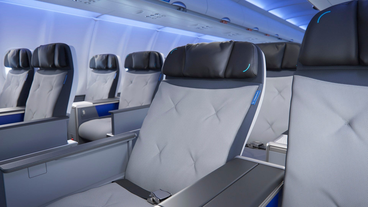 BlueFirst seating will offer five inches of recline and up to seven inches of additional legroom compared to other JetBlue seats. BlueFirst seating will offer five inches of recline and up to seven inches of additional legroom compared to other JetBlue seats.