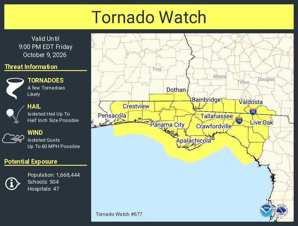 2:04 PM NATIONAL WEATHER SERVICE TALLAHASSEE UPDATE ON TORNADIC ACTIVITY