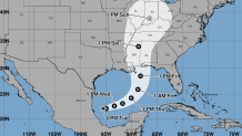 Tropical Depression Nine's forecast track.