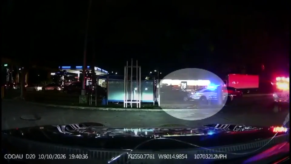 Dashcam video shows man crash into stopped MDSO cruiser, ditch alcohol container during traffic stop - WSVN 7News | Miami News, Weather, Sports
