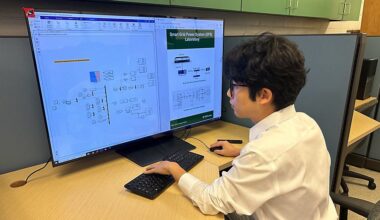 A USF researcher works with a digital simulation of Tampa Electric's power grid as part of a $3.8 million project aimed at improving reliability and detecting potential problems before they lead to outages. (Spectrum News)