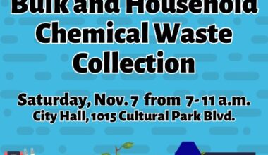 City Hosting 11/7 Bulk, Household Chemical Waste Event