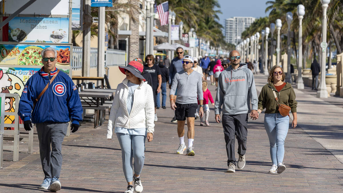It won’t quite be sweater weather this week, although we will feel cooler in South Florida. Here, people bundled up against the chill on Hollywood Broadwalk during a cool spell in November.