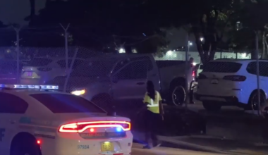 Driver of stolen pickup truck arrested after striking MDSO cruiser, crashing into fence near MIA - WSVN 7News | Miami News, Weather, Sports