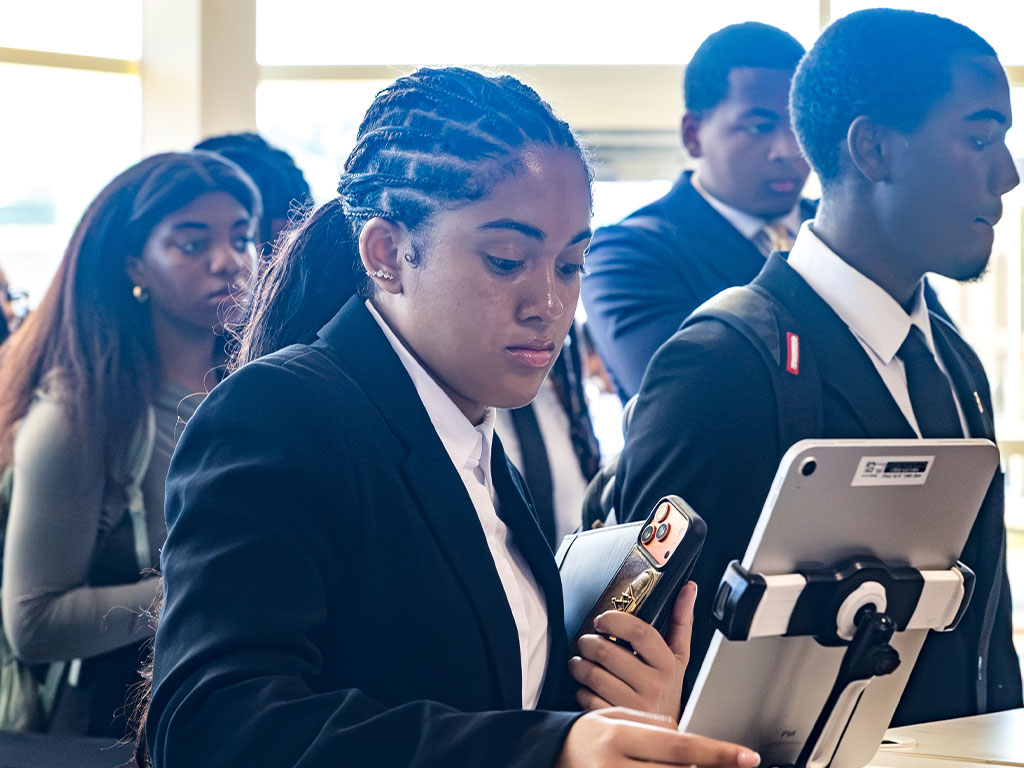 A Florida A&M University student checks in during the Fall 2026 Career and Internship Expo on Sept. 30 at the Al Lawson Multipurpose Center. The event recorded 2,079 verified student check-ins, marking the second-highest attendance total since 2017