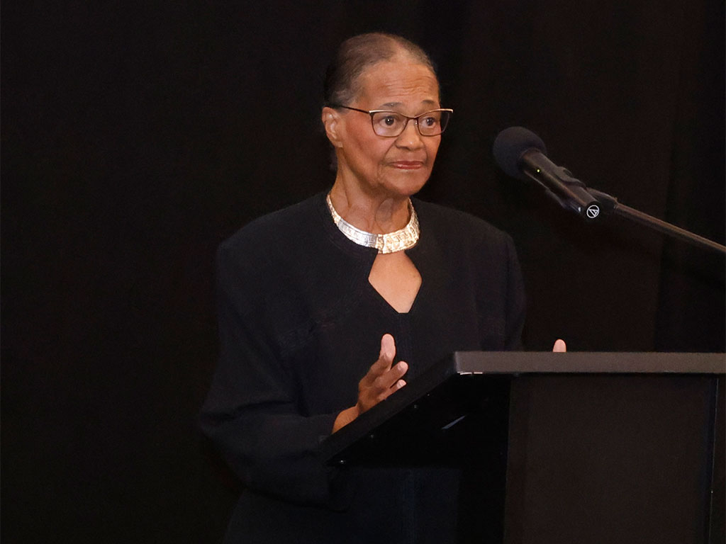 Former FAMU School of Nursing Dean Georgie C. Labadie reflects on the school’s history and legacy during its 90th anniversary commemorative gala at the AC Hotel Tallahassee. (Photo Courtesy: Steve Byrum)