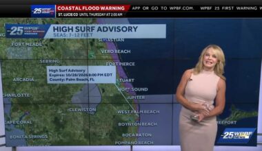 High Winds, HIgh Surf, and Rain for South Florida Today